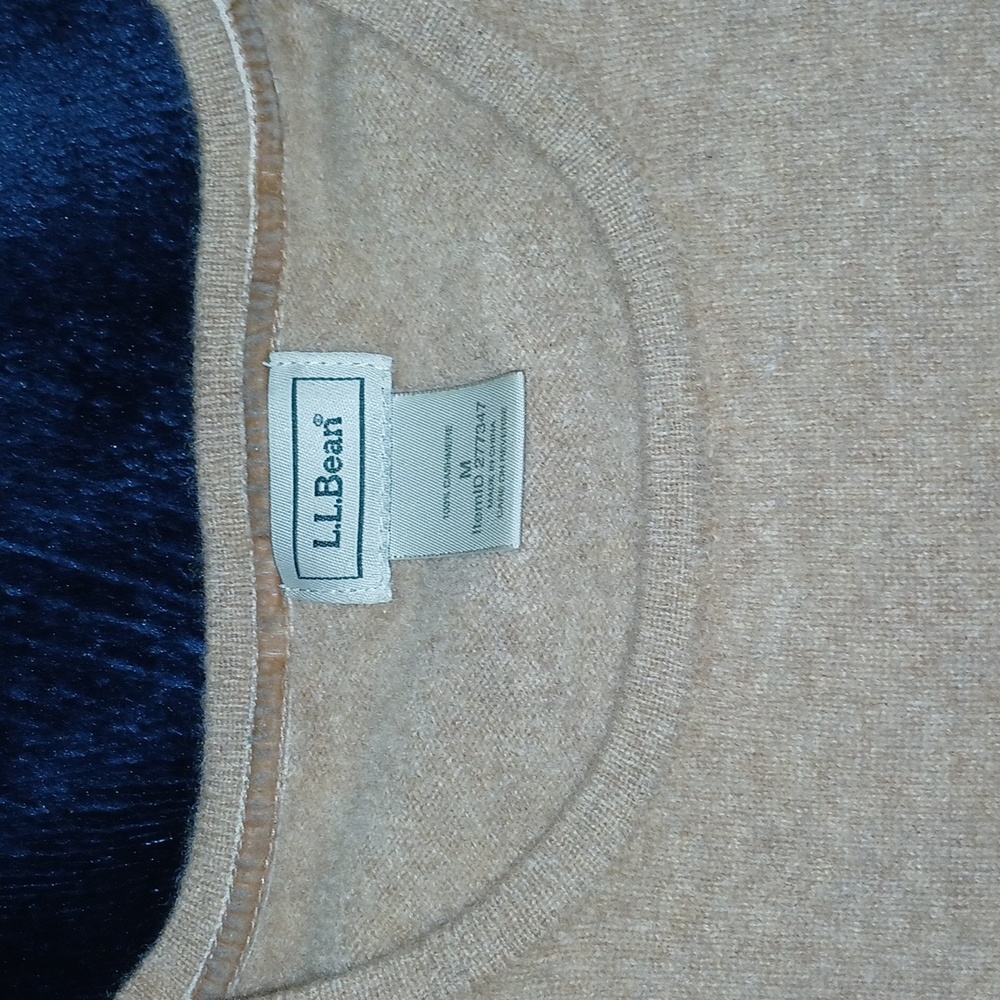 L.L.Bean Beige Cashmere Pullover - image 2